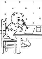 coloriage petit ours brun fait de la peinture